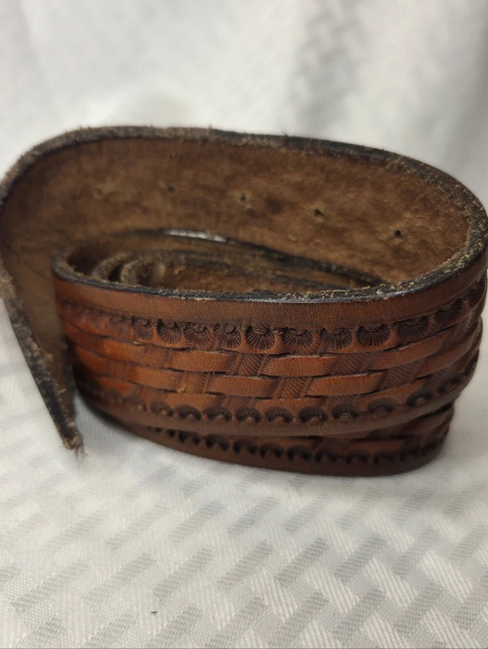 Handmade Vintage Hand Tooled Leather Western Belt – 32
